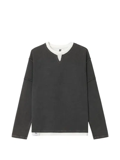 Izzue Layered Raw-edge Sweatshirt In Animal Print