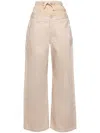 Izzue Layered Wide-leg Trousers In Brown