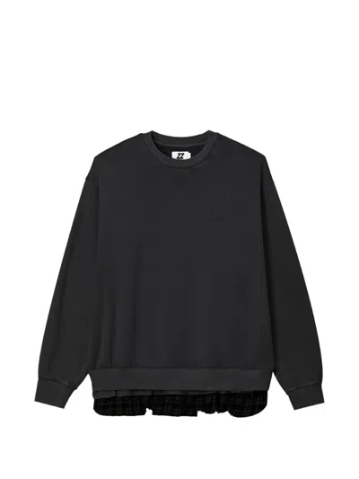 Izzue Layered-hem Logo-embroidered Sweater In Black