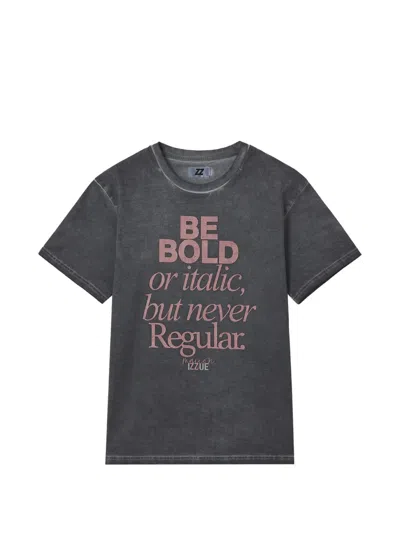 Izzue Lettering-print T-shirt In Gray