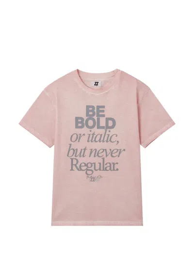 Izzue Lettering-print T-shirt In Pink