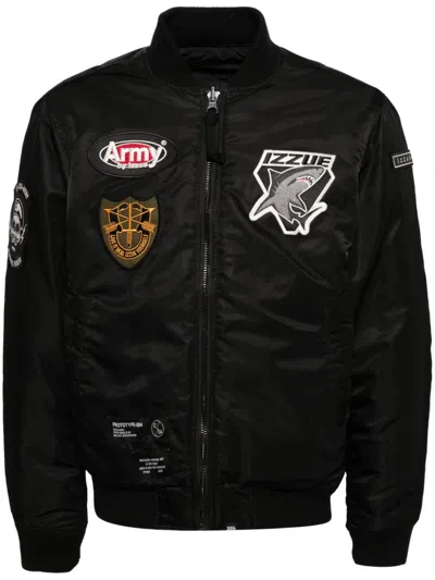 Izzue Logo-appliqué Bomber Jacket In Black