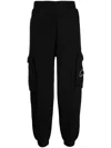 Izzue Logo-appliqué Cargo Straight-leg Trousers In Black