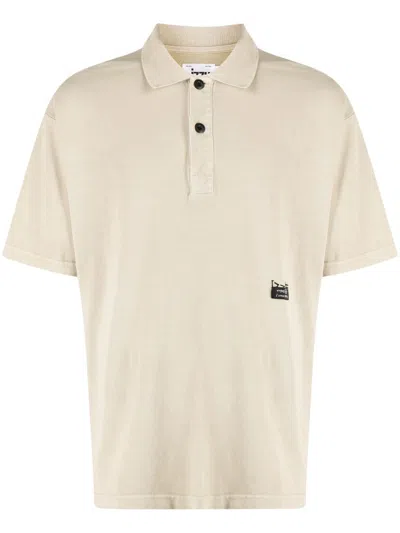 Izzue Logo-appliqué Cotton Polo Shirt In Neutrals