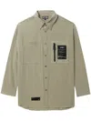 Izzue Logo-appliqué Drop-shoulder Shirt In Neutrals