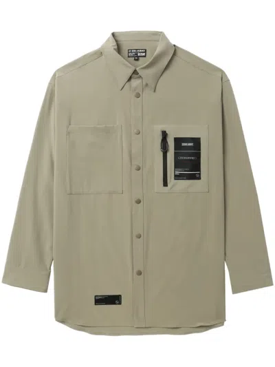 Izzue Logo-appliqué Drop-shoulder Shirt In Neutrals