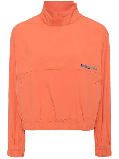 Izzue Logo-appliqué High-neck Jacket In Orange