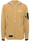 Izzue Logo-appliqué Hooded Jacket In Brown