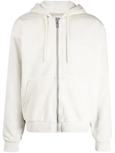 Izzue Logo-appliqué Hooded Jacket In Neutrals