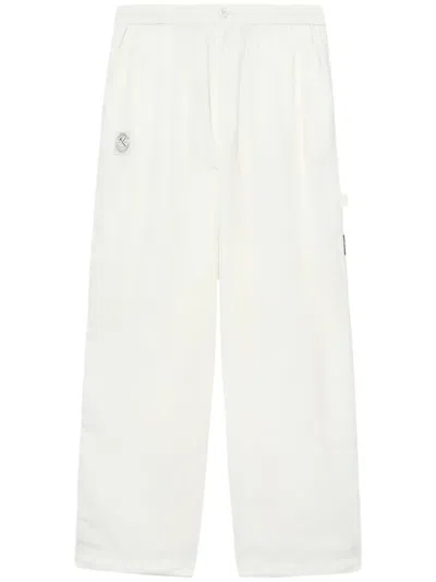 Izzue Logo-appliqué Loose-fit Trousers In White