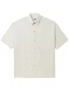 Izzue Logo-appliqué Panelled Shirt In Neutral