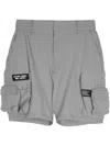 Izzue Logo-appliqué Ripstop Cargo Shorts In Grey