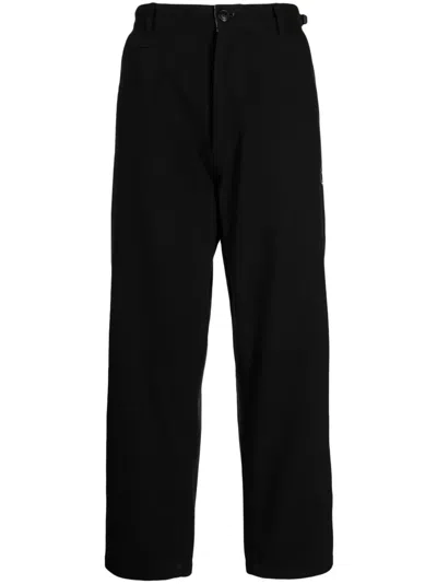 Izzue Logo-appliqué Straight-leg Trousers In Black