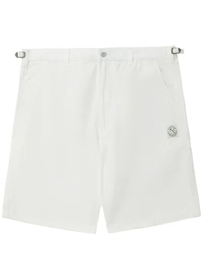 Izzue Logo-appliquéd Cotton Shorts In White