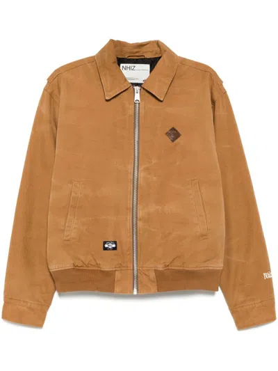Izzue Logo Bomber Jacket In Neutrals