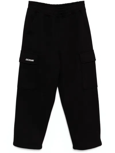 Izzue Logo Cargo Sweatpants In Black