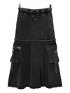 Izzue Logo-embossed Skirt In Gray