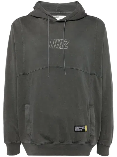 Izzue Logo-embroidered Cotton Hoodie In Grey