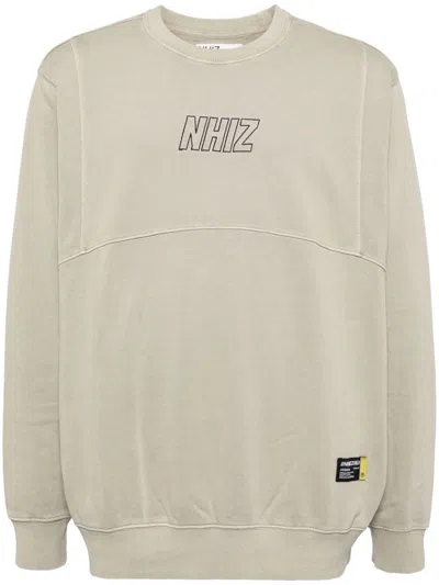 Izzue Logo-embroidered Cotton Sweatshirt In Neutrals