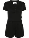 Izzue Logo-embroidered Cotton T-shirt In Black