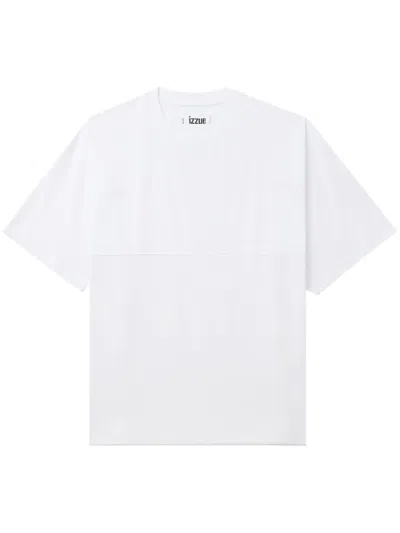 Izzue Logo-embroidered Cotton T-shirt In Weiss