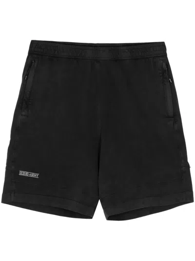 Izzue Logo-embroidered Cotton Track Shorts In Grey