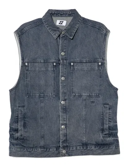 Izzue Logo-embroidered Denim Jacket In Blue