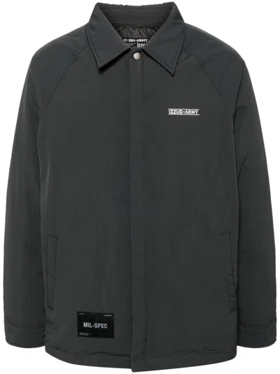 Izzue Logo-embroidered Down Jacket In Grey