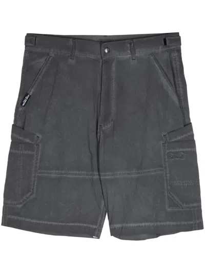 Izzue Logo-embroidered Faded-effect Shorts In Grey
