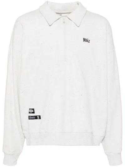 Izzue Logo-embroidered Half-zip Sweatshirt In Grey