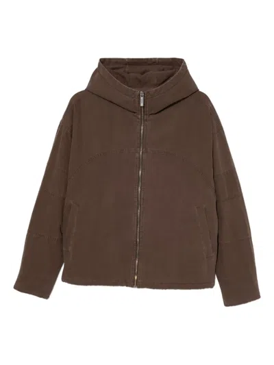 Izzue Logo-embroidered Jacket In Brown