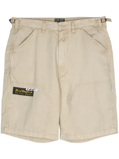 Izzue Logo-embroidered Panelled Shorts In Neutrals