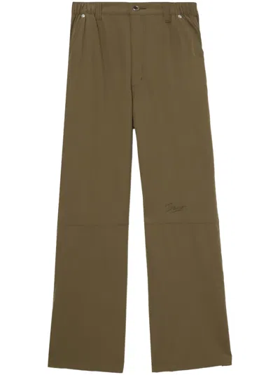 Izzue Logo-embroidered Trousers In 绿色