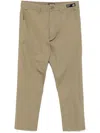 Izzue Logo-embroidered Casual Trousers In Neutrals