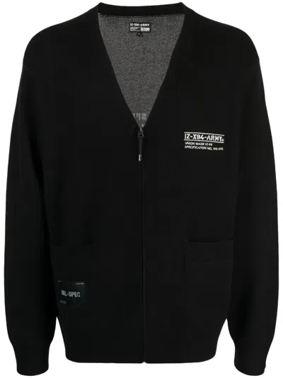 Izzue Logo-embroidered V-neck Bomber Jacket In Black