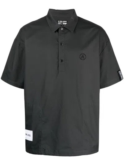 Izzue Logo-embroidery Cotton Polo Shirt In Grey