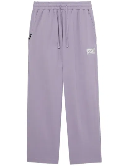 Izzue Logo-embroidery Cotton Track Pants In 紫色