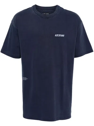 Izzue Logo Lettering T-shirt In Blue