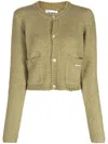Izzue Logo-patch Button-up Cardigan In Green