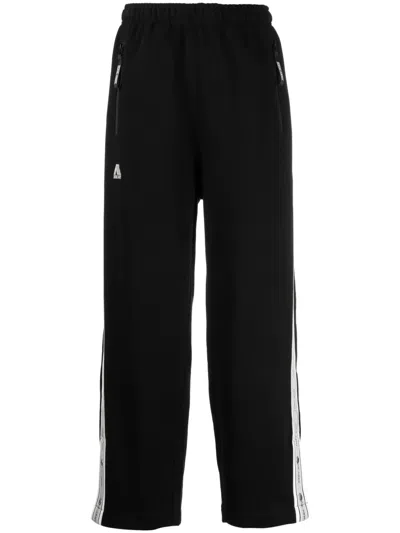 Izzue Logo-patch Cotton-blend Track Pants In Black
