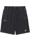 Izzue Logo-patch Cotton Shorts In 黑色