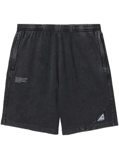 Izzue Logo-patch Cotton Shorts In 黑色