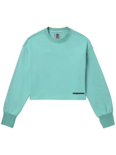 Izzue Logo-patch Cotton Sweatshirt In Blue