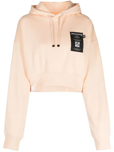 Izzue Cropped-hoodie Mit Logo In Orange