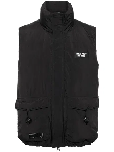 Izzue Logo-patch Down Jacket In Black