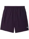 Izzue Logo-patch Elaxed-fit Shorts In 紫色