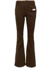 Izzue Logo Patch Flared Trousers In Brown