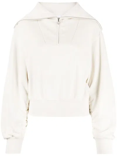 Izzue Logo-patch Half-zip Sweatshirt In Neutrals