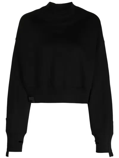 Izzue Logo-patch Jersey Sweatshirt In Black