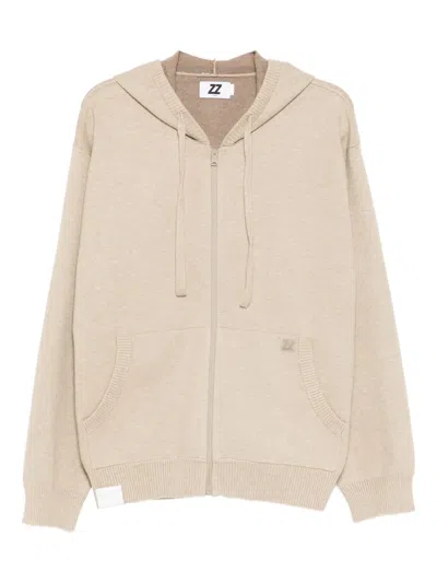 Izzue Logo-patch Knitted Jacket In Neutral